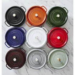 28 cm - Staub Cocotte Casseruola Rotonda In Ghisa Smaltata