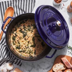 28 cm - Staub Cocotte Casseruola Rotonda In Ghisa Smaltata