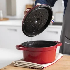 28 cm - Staub Cocotte Casseruola Rotonda In Ghisa Smaltata