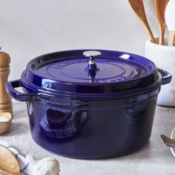 28 cm - Staub Cocotte Casseruola Rotonda In Ghisa Smaltata