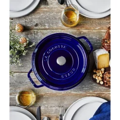 28 cm - Staub Cocotte Casseruola Rotonda In Ghisa Smaltata