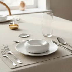 15 cm - Stone Piatto Presentazione Rotondo In Porcellana - Set 6 Pz