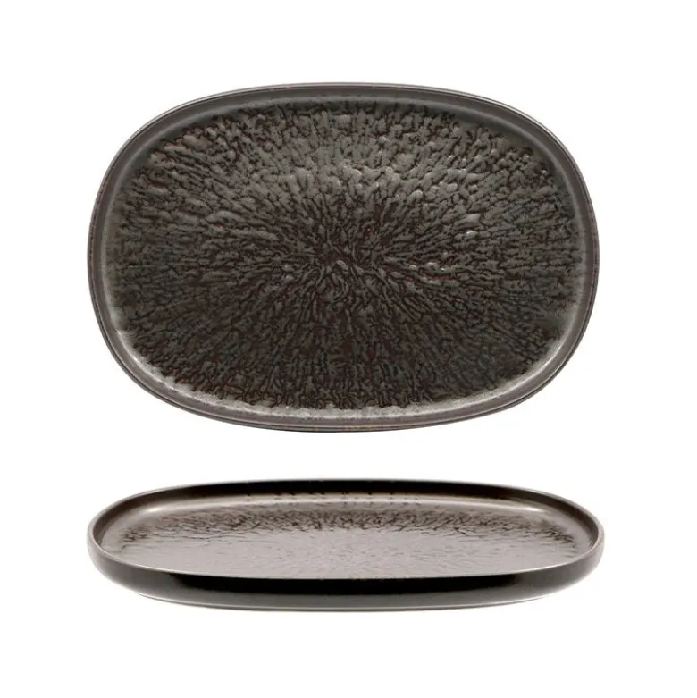 33 cm - Taal PIatto Vassoio Ovale In Stoneware - Set 4 Pz