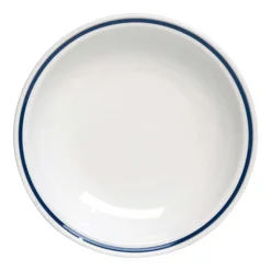 21 cm - Tognana AZ Piatto Fondo In Porcellana Bianca con filo blu Set 12 Pz