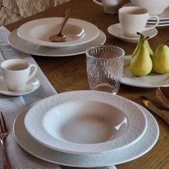 19 cm - Tognana Margaret Piatto Frutta Con Bordo in Rielievo In Porcellana Set 6 Pz