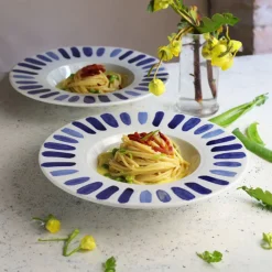 33 cm - Tognana Panarea Piatto Pizza In Porcellana - Set 6 Pz