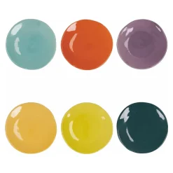 22.5 cm - Villa D'Este Color Shock Piatto Frutta Dessert In Ceramica - Set 6 Pz