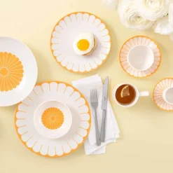 14.8 cm - Villeroy & Boch Fleur Piattino Tazza Caffè In Porcellana Premium Set 6 Pz