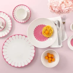 14.8 cm - Villeroy & Boch Fleur Piattino Tazza Caffè In Porcellana Premium Set 6 Pz