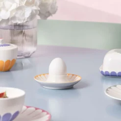11.6 cm - Villeroy & Boch Fleur Portauovo In Porcellana Premium - Set 4 Pz