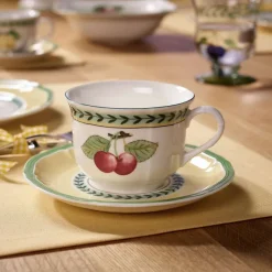 17 cm - Villeroy & Boch French Garden Fleurence Piattino Tazza Cappuccino In Porcellana Premium - Set 6 Pz