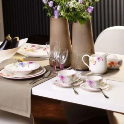 16.7 cm - Villeroy & Boch Mariefleur Basic Piattino Tazza Tè In Porcellana Premium - Set 6 Pz