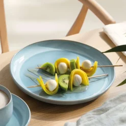 23.8 cm - Villeroy & Boch Perlemor Aqua Piatto Dessert In Porcellana Premium - Set 6 Pz