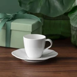 11.6 cm - Villeroy & Boch Pura Piattino Tazza Caffè In Porcellana Premium - Set 6 Pz
