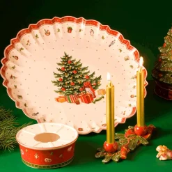 44 cm - Villeroy & Boch Toy's Delight Centrotavola Natalizio In Porcellana Decorata