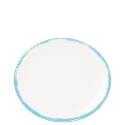 21 cm - Zafferano Petit Piatto Piano Rotondo Fatto a Mano In Ceramica - Set 2 Pz