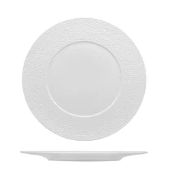 27 cm - Zen Tunisie Martellato Piatto Pasta In Porcellana - Set 6 Pz