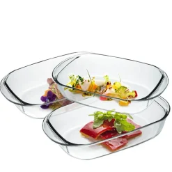 Duralex Ovenchef Pirofila Rettangolare In Vetro Temperato - Set 3 Pz