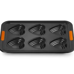 6 Forme - Le Creuset Cuore Stampo Muffin Antiaderente In Acciaio