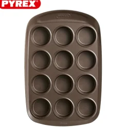 12 Forme Pyrex Asimetria Stampo Muffin Antiaderente Con Presa Facile