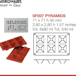 6 Forme Silikomart Classic Stampo Piramide In Silicone