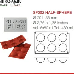 6 Forme Silikomart Classic Stampo Semisfera In Silicone