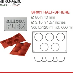 5 Forme Silikomart Classic Stampo Semisfera In Silicone