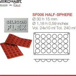 24 Forme Silikomart Classic Stampo Semisfera In Silicone