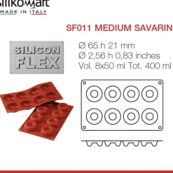8 Forme Silikomart Classic Stampo Savarin In Silicone
