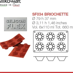 6 Forme Silikomart Classic Stampo Briochette In Silicone