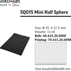 96 Forme Silikomart SQ015 Stampo Semisfera In Silicone