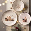 H&H Cinnamon Glows Servizio Piatti Decoro Natalizio In Stoneware Set 18 Pz