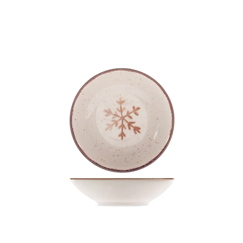 H&H Cinnamon Glows Servizio Piatti Decoro Natalizio In Stoneware Set 18 Pz
