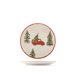 H&H Coupe Adventure Servizio Piatti Con Decoro Natalizio In Stoneware Set 12 Pz
