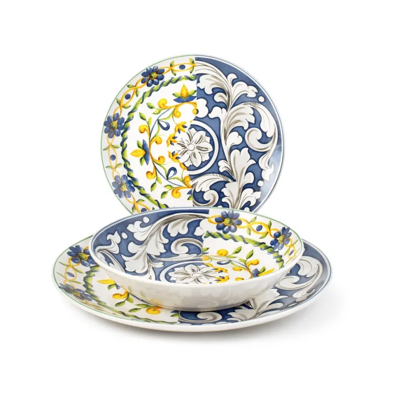 H&H Coupe Faenza Servizio Piatti In Porcellana - Set 18 Pz