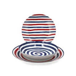 H&H Coupe Graphic Servizio Piatti In Porcellana - Set 18 Pz