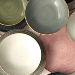 H&H Coupe Harper Servizio Piatti In Stoneware Set 18 Pz