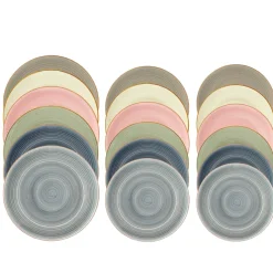 H&H Coupe Harper Servizio Piatti In Stoneware Set 18 Pz