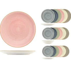 H&H Coupe Harper Servizio Piatti In Stoneware Set 18 Pz