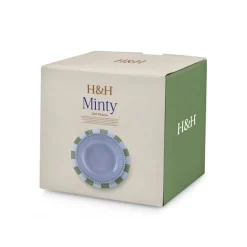 H&H Coupe Minty Servizio Piatti In Porcellana - Set 18 Pz