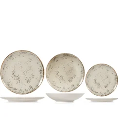H&H Coupe Planet Servizio Piatti In Stoneware - Set 18 Pz