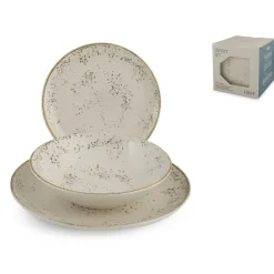 H&H Coupe Planet Servizio Piatti In Stoneware - Set 18 Pz