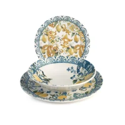 H&H Coupe Sicily Servizio Piatti In Stoneware - Set 18 Pz