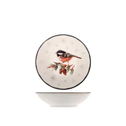 H&H Coupe Wild Spirits Servizio Piatti Con Decoro Natalizio In Stoneware Set 18 Pz