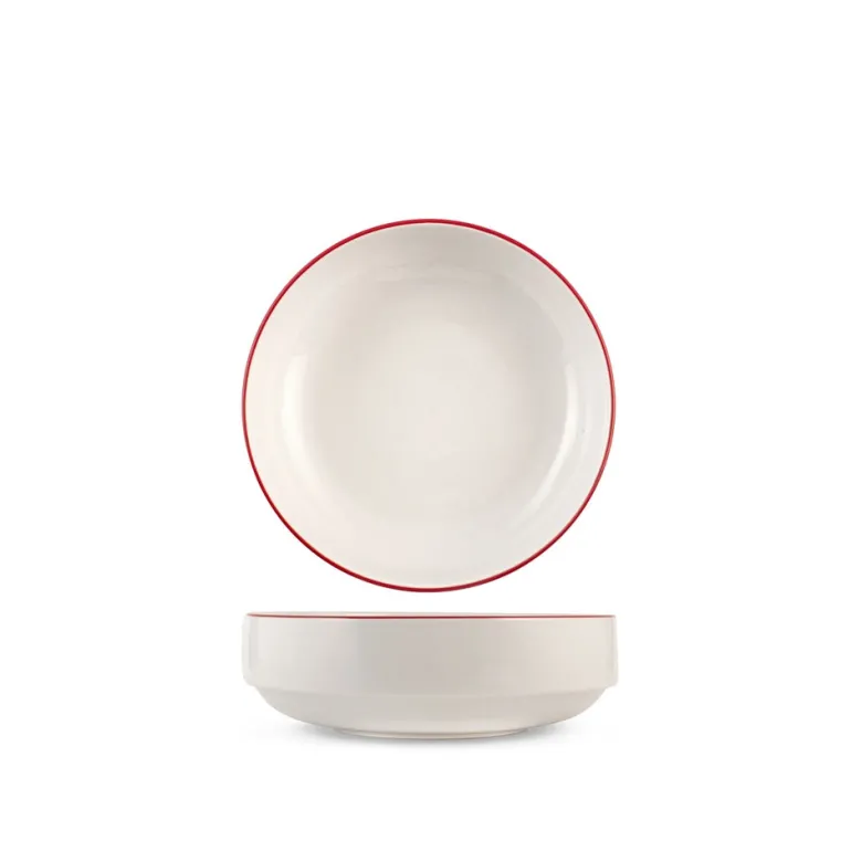 H&H Essence Red Servizio Piatti In Porcellana - Set 12 Pz