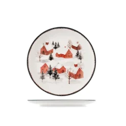 H&H Fairytale Charm Servizio Piatti Con Decoro Natalizio In Stoneware Set 18 Pz