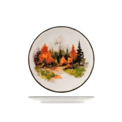 H&H Golden Woods Servizio Piatti Decoro Natalizio In Stoneware Set 18 Pz