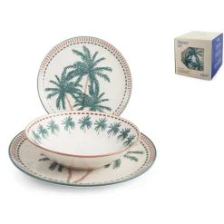 H&H Haiti Servizio Piatti In Stoneware - Set 18 Pz