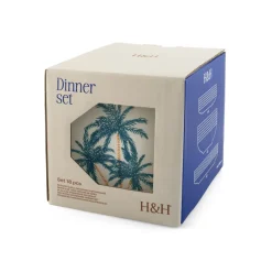 H&H Haiti Servizio Piatti In Stoneware - Set 18 Pz