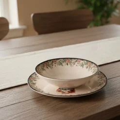 H&H Montana Servizio Tavola Decorato In Stoneware Set 18 Pz